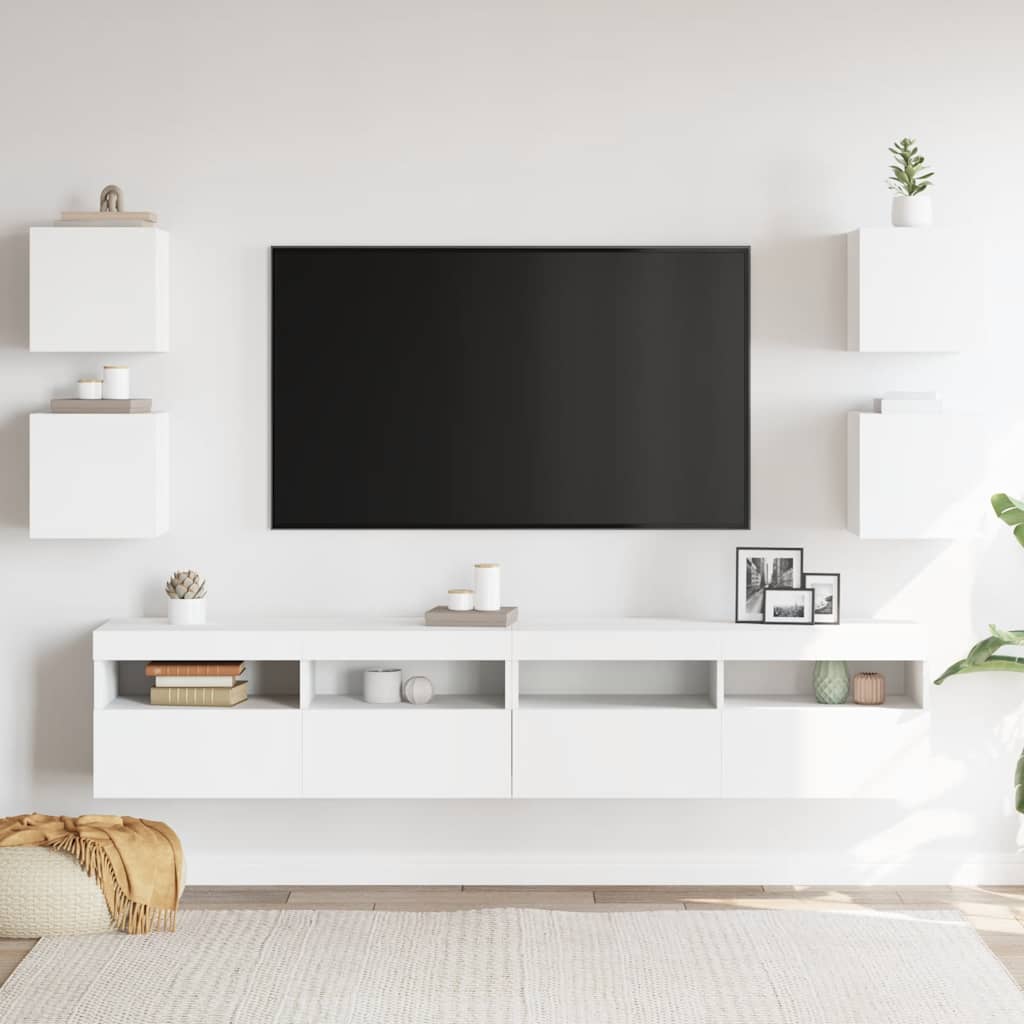 vidaXL TV-Wandschränke 4 Stk. Weiß 30,5x30x30 cm