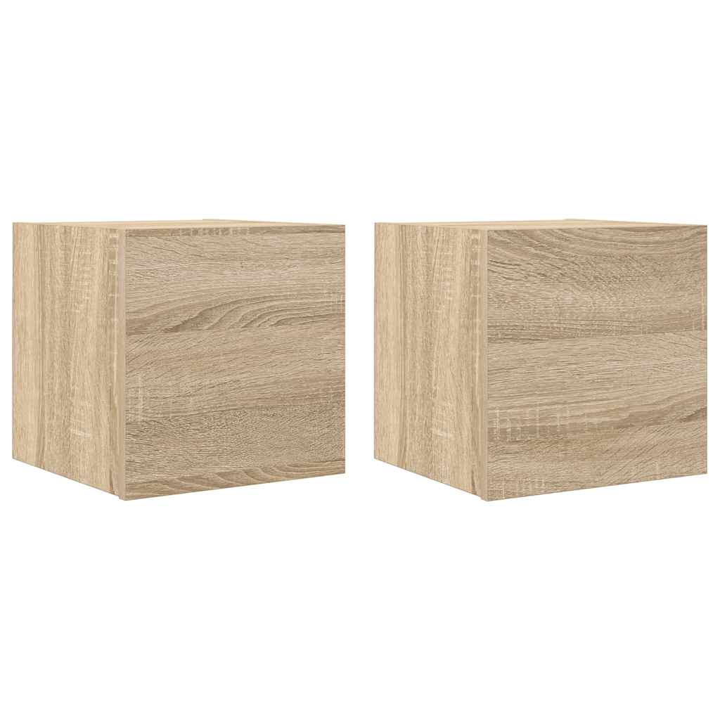 vidaXL TV-Wandschränke 2 Stk. Sonoma-Eiche 30,5x30x30 cm
