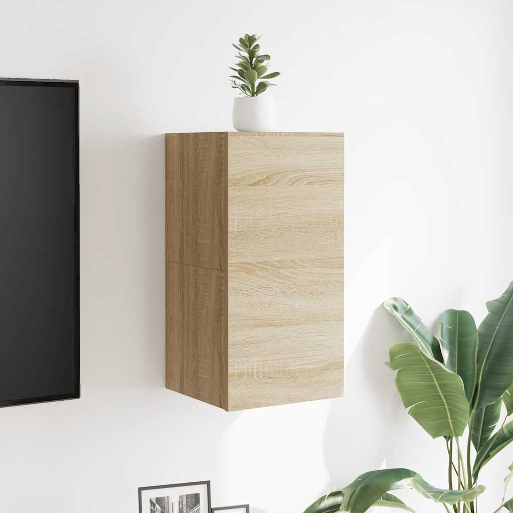 vidaXL TV-Wandschränke 2 Stk. Sonoma-Eiche 30,5x30x30 cm