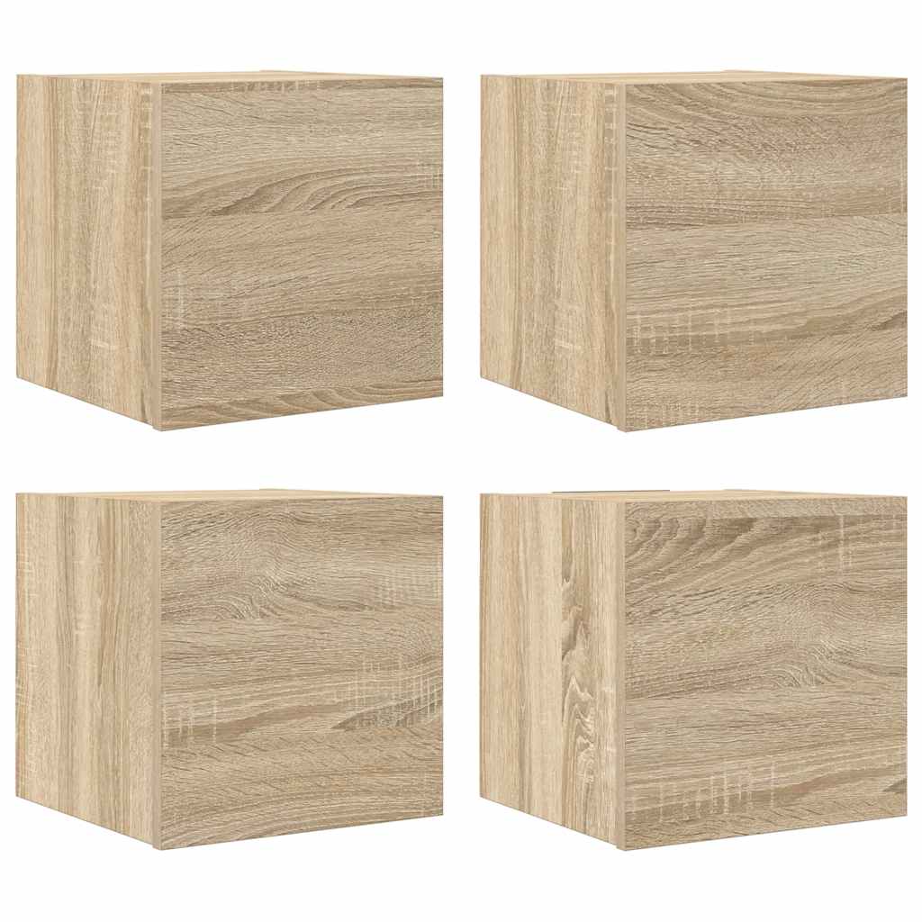vidaXL TV-Wandschränke 4 Stk. Sonoma-Eiche 30,5x30x30 cm