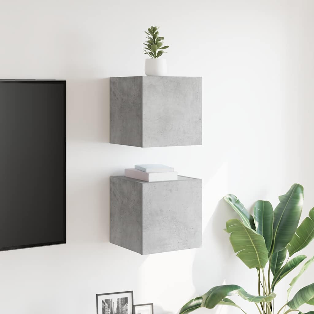 vidaXL TV-Wandschränke 2 Stk. Betongrau 30,5x30x30 cm