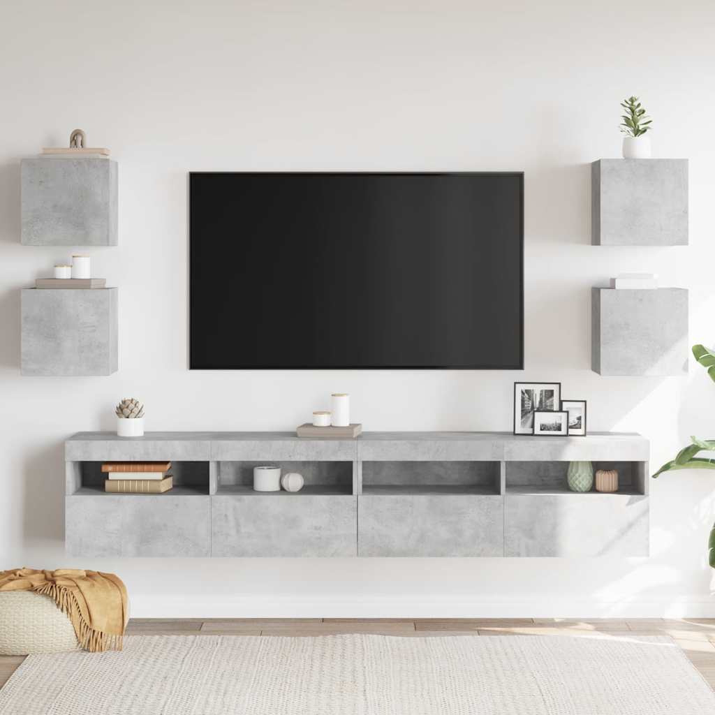 vidaXL TV-Wandschränke 4 Stk. Betongrau 30,5x30x30 cm