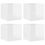 vidaXL TV-Wandschränke 4 Stk. Hochglanz-Weiß 30,5x30x30 cm