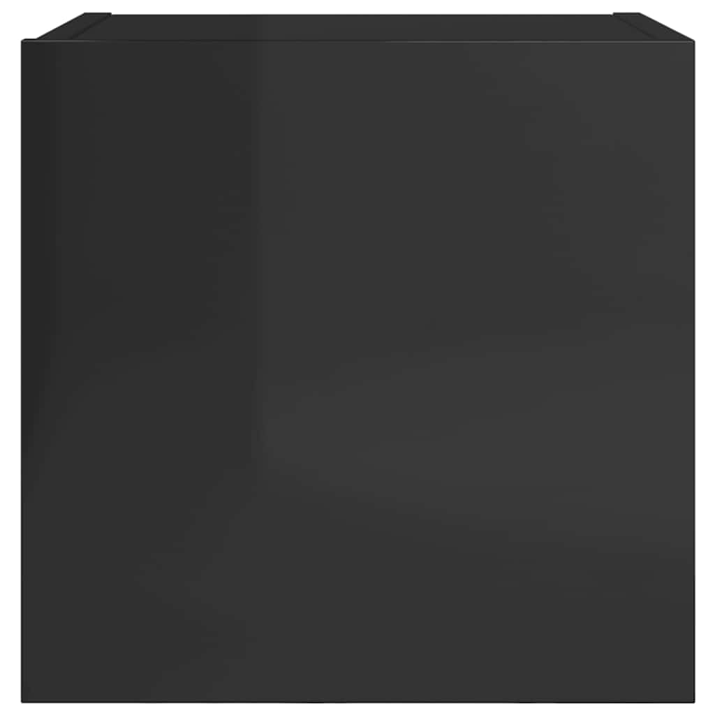 vidaXL TV-Wandschränke 2 Stk. Hochglanz-Schwarz 30,5x30x30 cm