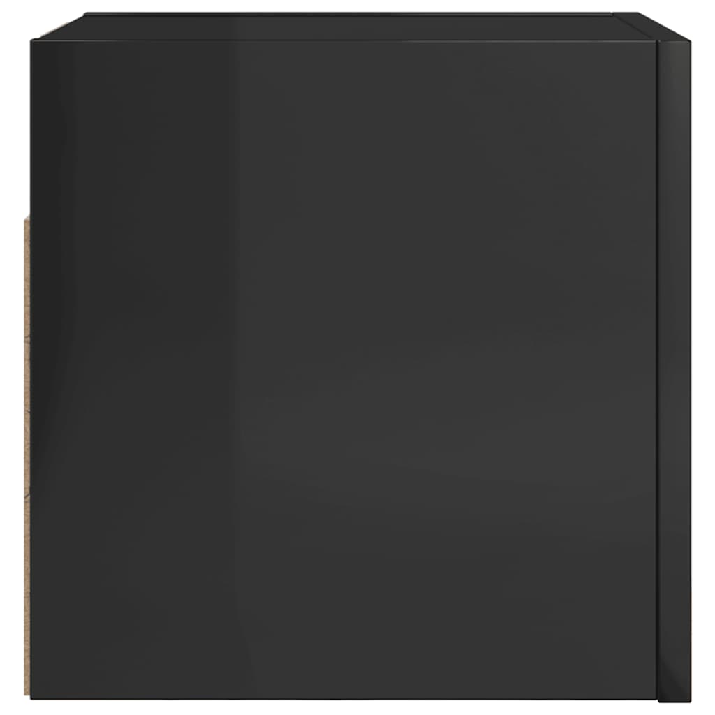 vidaXL TV-Wandschränke 2 Stk. Hochglanz-Schwarz 30,5x30x30 cm