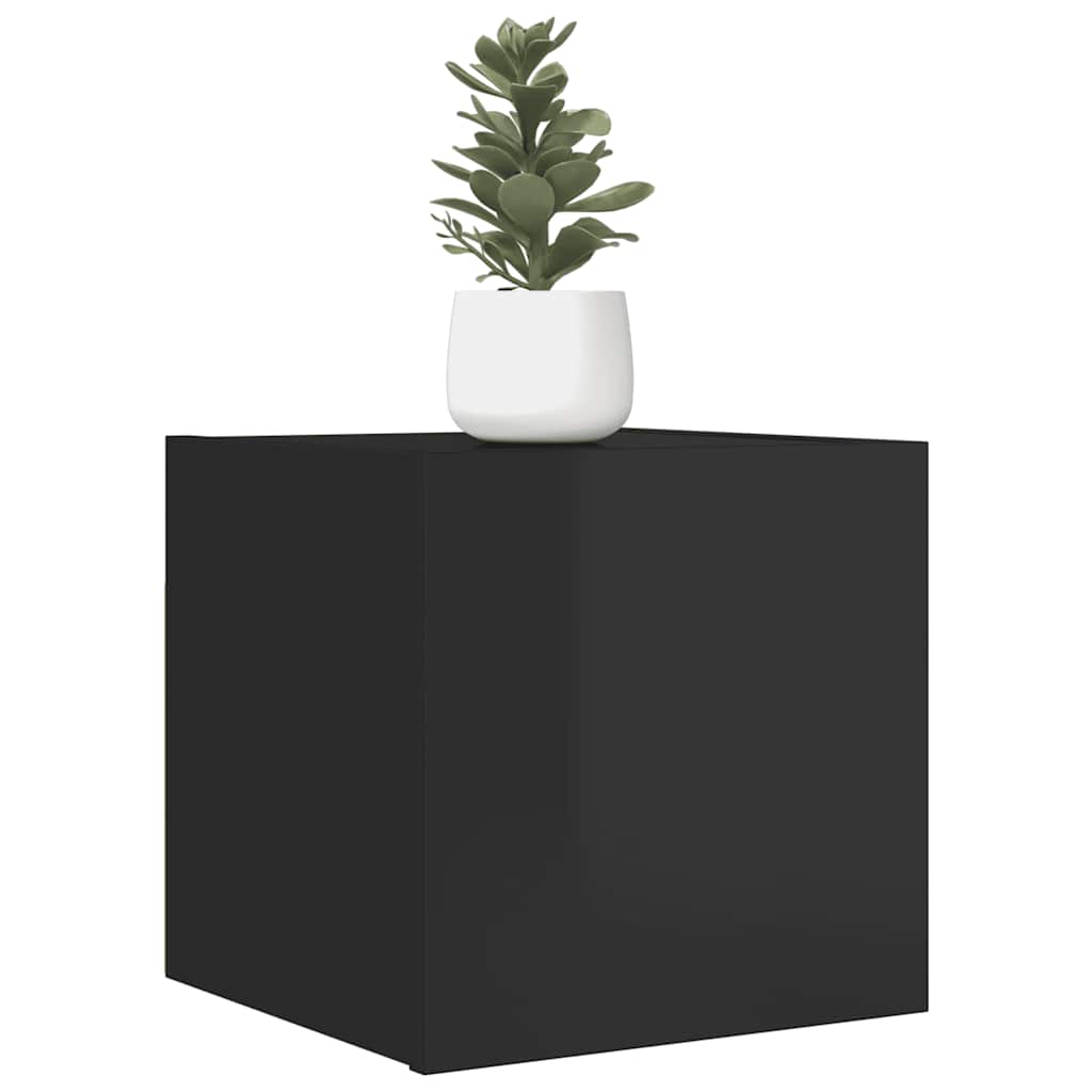 vidaXL TV-Wandschränke 2 Stk. Hochglanz-Schwarz 30,5x30x30 cm