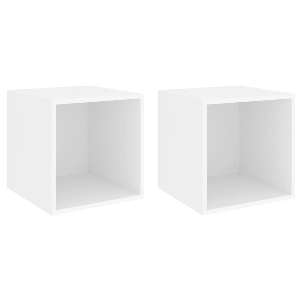 vidaXL Wandschränke 2 Stk. Weiß 37x37x37 cm Holzwerkstoff