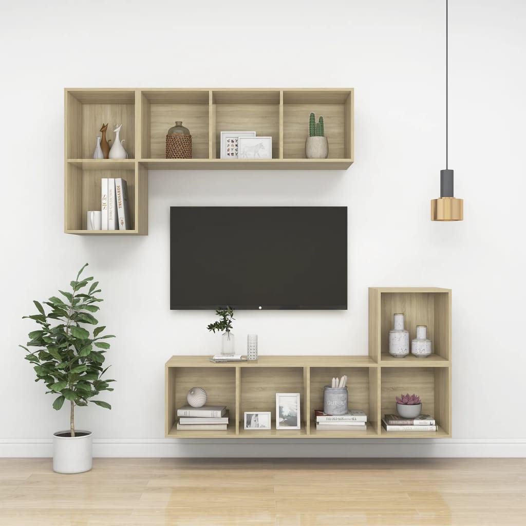 vidaXL Wandschränke 2 Stk. Sonoma-Eiche 37x37x37 cm Holzwerkstoff