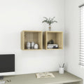 vidaXL Wandschränke 2 Stk. Sonoma-Eiche 37x37x37 cm Holzwerkstoff