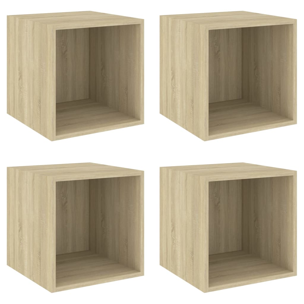 vidaXL Wandschränke 4 Stk. Sonoma-Eiche 37x37x37 cm Holzwerkstoff