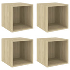 vidaXL Wandschränke 4 Stk. Sonoma-Eiche 37x37x37 cm Holzwerkstoff