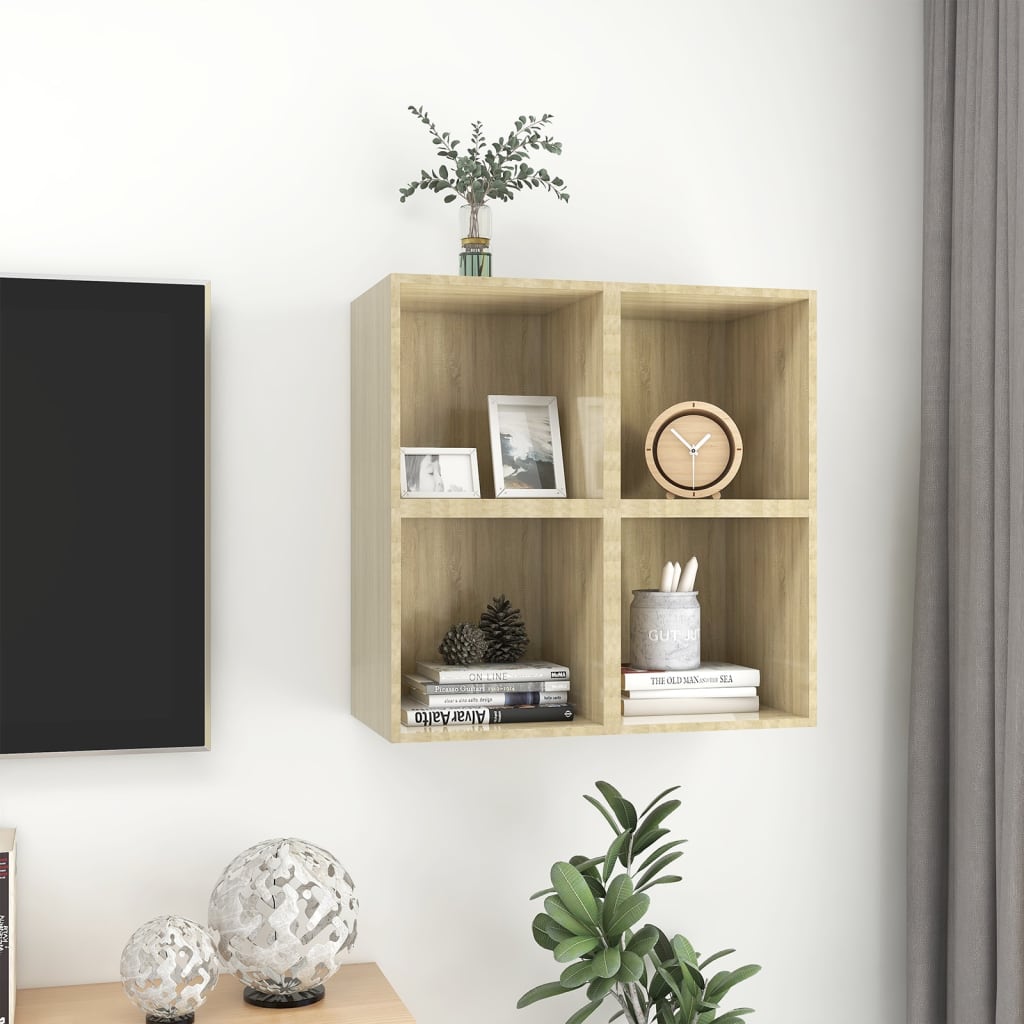 vidaXL Wandschränke 4 Stk. Sonoma-Eiche 37x37x37 cm Holzwerkstoff