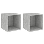 vidaXL Wandschränke 2 Stk. Betongrau 37x37x37 cm Holzwerkstoff