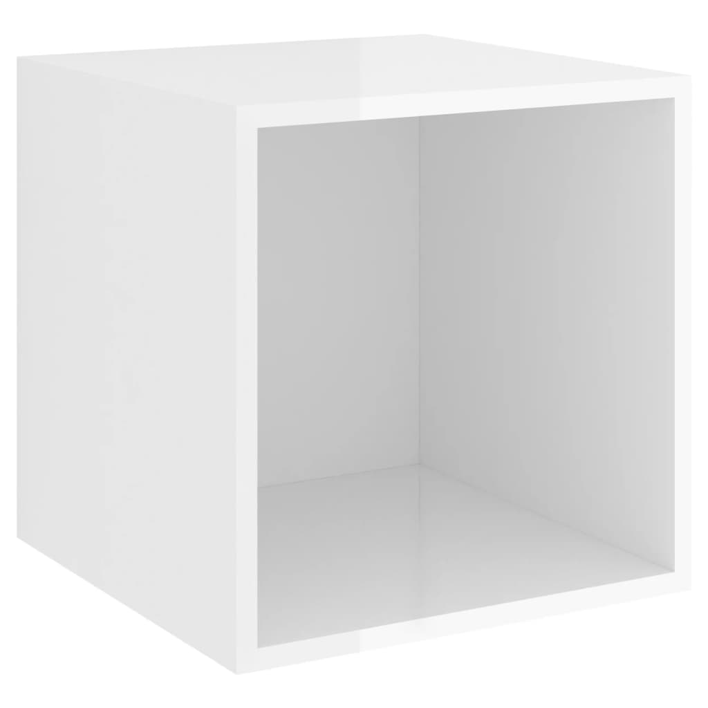 vidaXL Wandschrank Hochglanz-Weiß 37x37x37 cm Holzwerkstoff