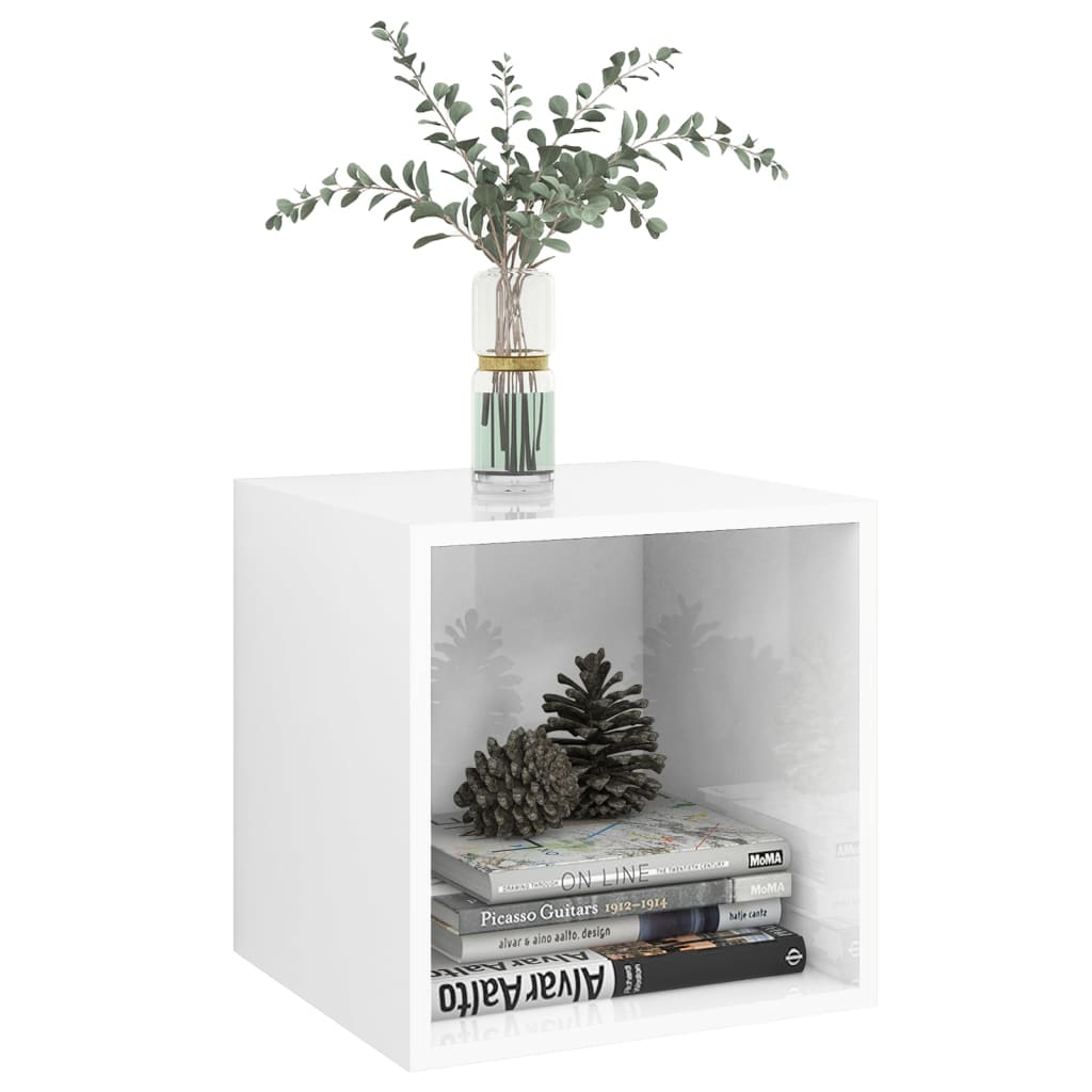 vidaXL Wandschrank Hochglanz-Weiß 37x37x37 cm Holzwerkstoff