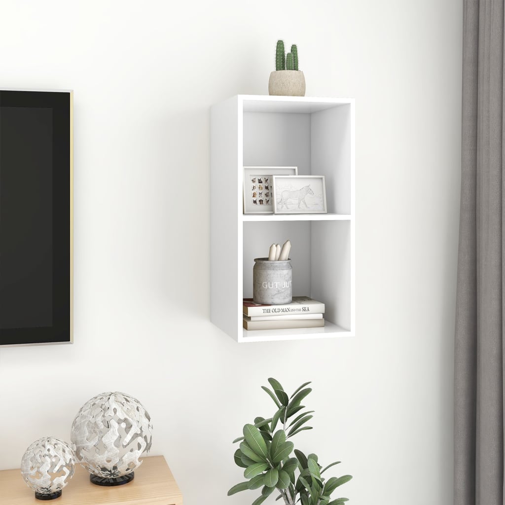 vidaXL TV-Wandschrank Weiß 37x37x72 cm Holzwerkstoff