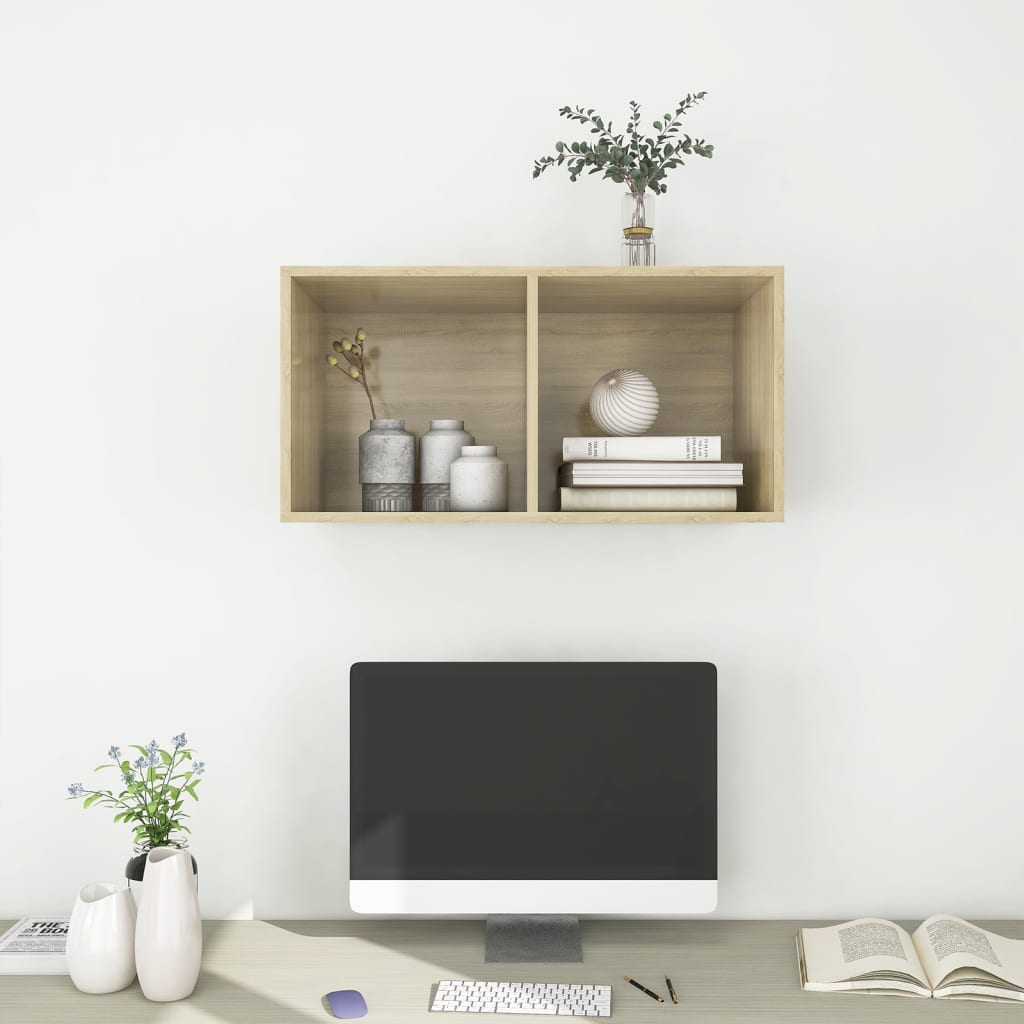 vidaXL TV-Wandschrank Sonoma-Eiche 37x37x72 cm Holzwerkstoff