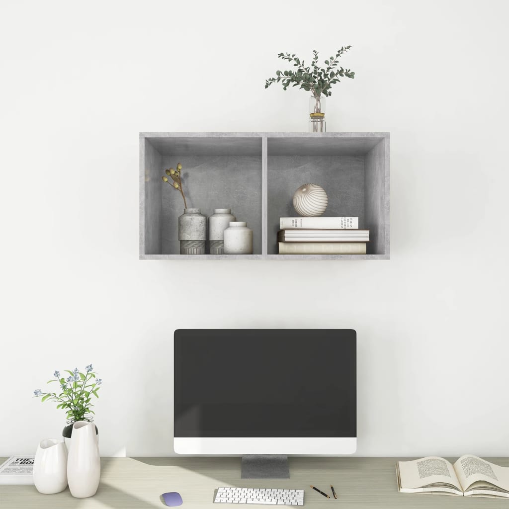 vidaXL TV-Wandschrank Betongrau 37x37x72 cm Holzwerkstoff