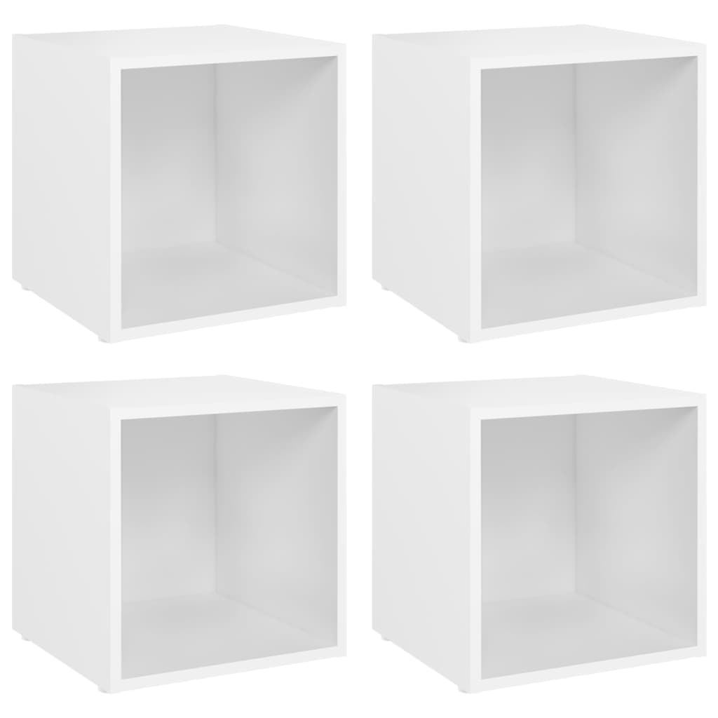 vidaXL TV-Schränke 4 Stk. Weiß 37x35x37 cm Holzwerkstoff