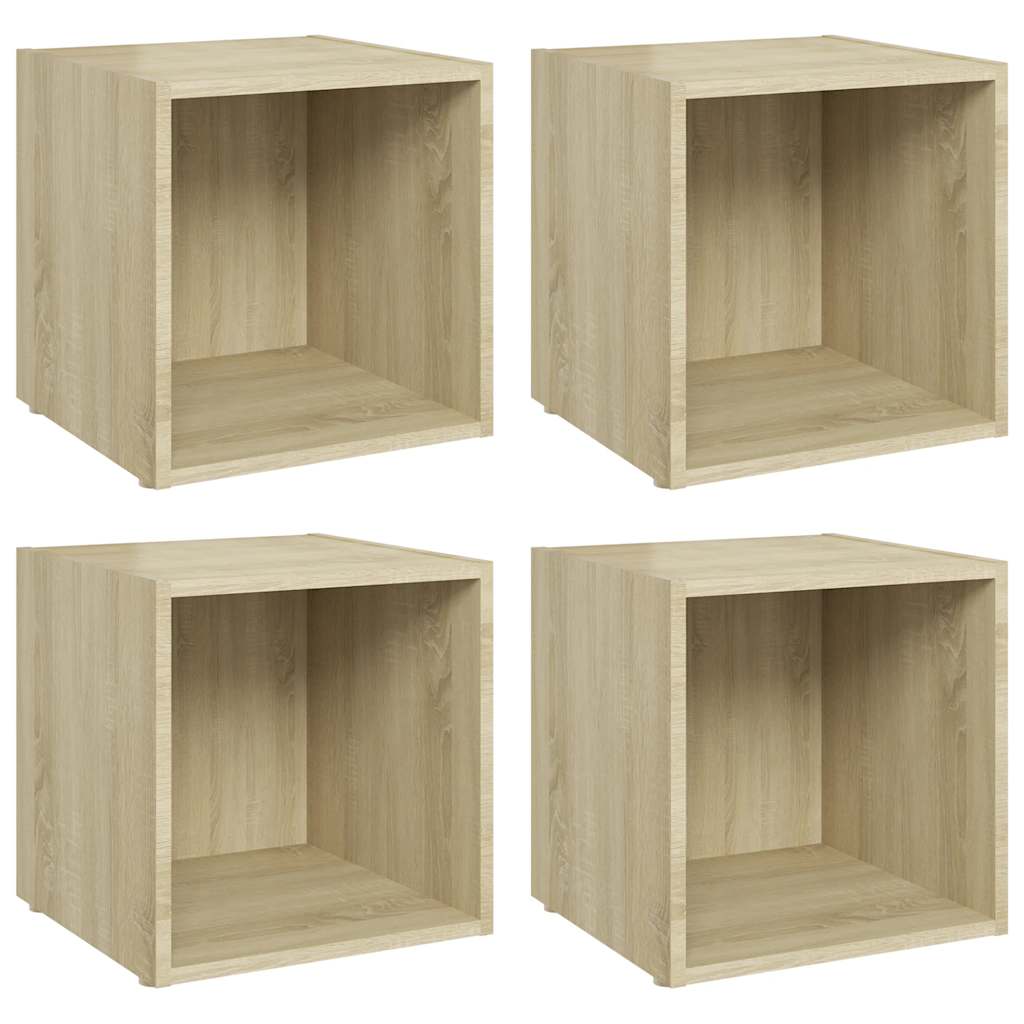 vidaXL TV-Schränke 4 Stk. Sonoma-Eiche 37x35x37 cm Holzwerkstoff