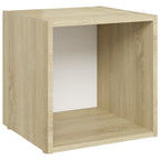 vidaXL TV-Schrank Weiß und Sonoma-Eiche 37x35x37 cm Holzwerkstoff