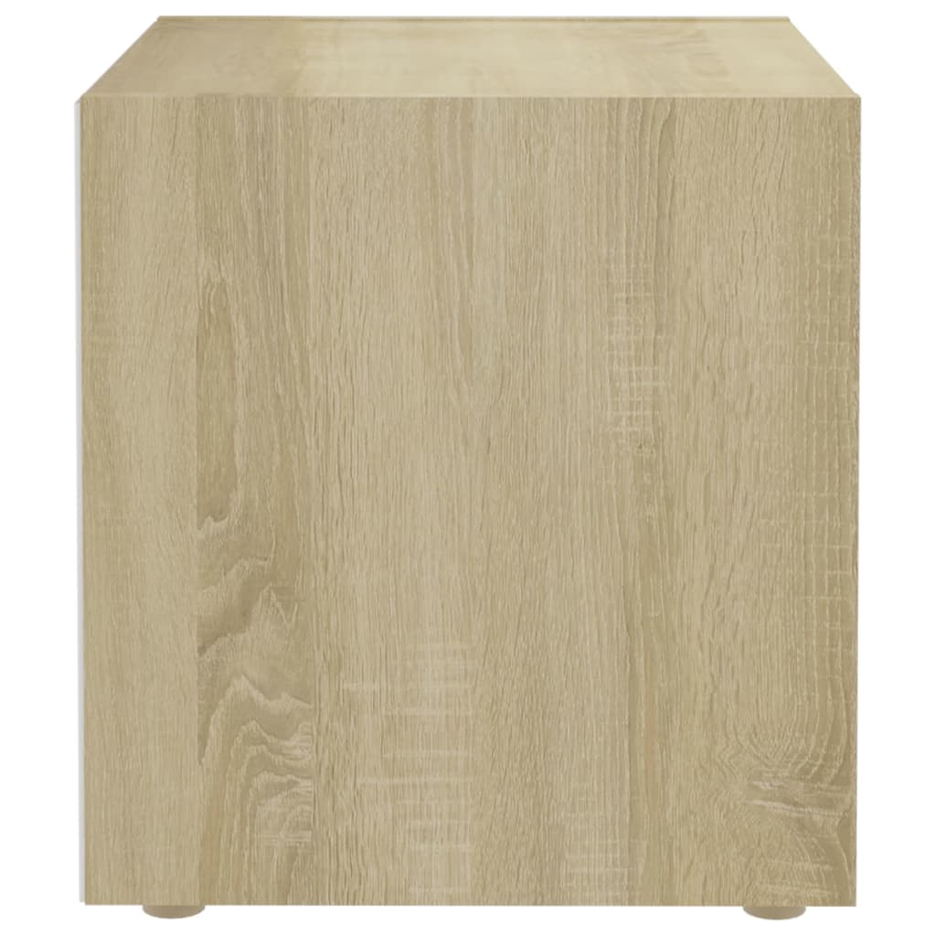 vidaXL TV-Schrank Weiß und Sonoma-Eiche 37x35x37 cm Holzwerkstoff