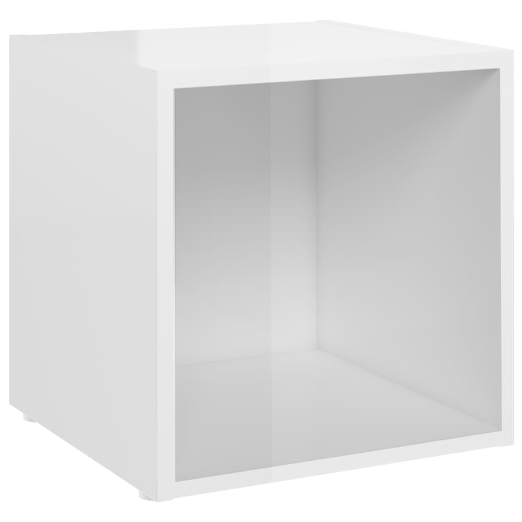 vidaXL TV-Schränke 4 Stk. Hochglanz-Weiß 37x35x37 cm Holzwerkstoff