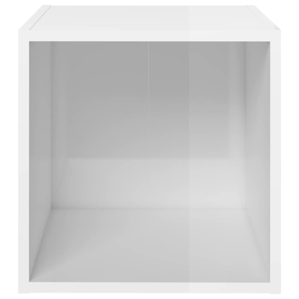 vidaXL TV-Schränke 4 Stk. Hochglanz-Weiß 37x35x37 cm Holzwerkstoff