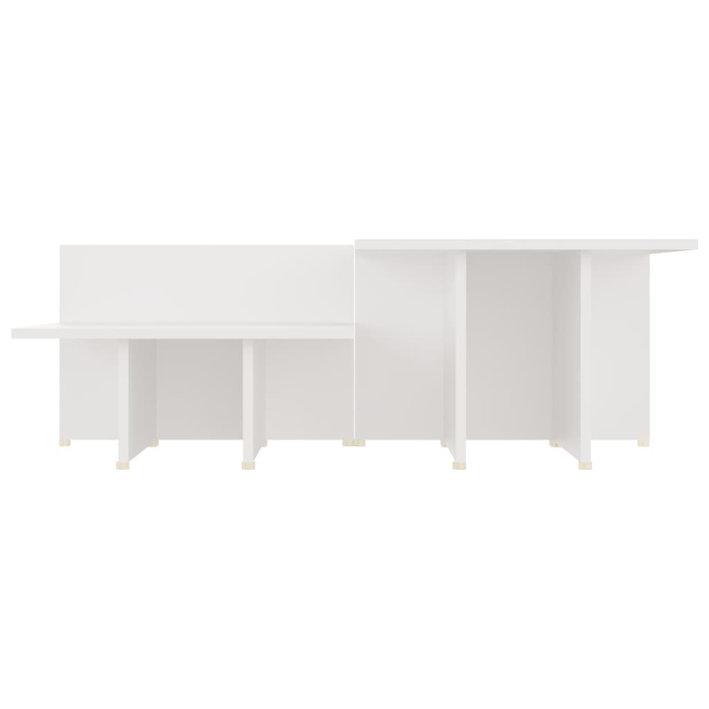 vidaXL Couchtische 2 Stk. Weiß 111,5x50x33 cm Holzwerkstoff
