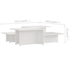 vidaXL Couchtische 2 Stk. Weiß 111,5x50x33 cm Holzwerkstoff
