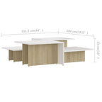 vidaXL Couchtische 2Stk. Sonoma-Eiche Weiß 111,5x50x33cm Holzwerkstoff