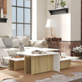 vidaXL Couchtische 2Stk. Sonoma-Eiche Weiß 111,5x50x33cm Holzwerkstoff