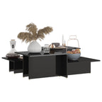 vidaXL Couchtische 2Stk. Hochglanz-Schwarz 111,5x50x33cm Holzwerkstoff