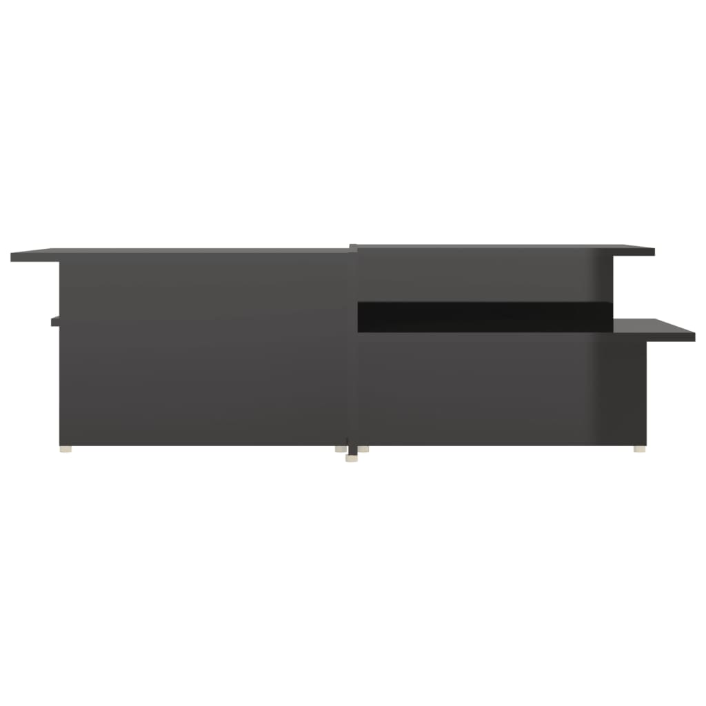 vidaXL Couchtische 2Stk. Hochglanz-Schwarz 111,5x50x33cm Holzwerkstoff