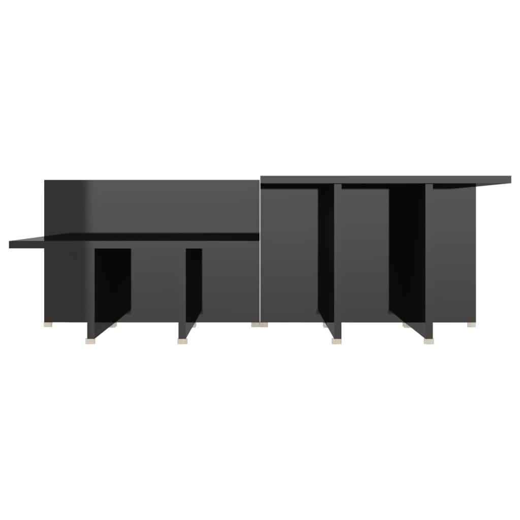 vidaXL Couchtische 2Stk. Hochglanz-Schwarz 111,5x50x33cm Holzwerkstoff