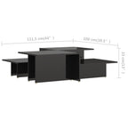 vidaXL Couchtische 2Stk. Hochglanz-Schwarz 111,5x50x33cm Holzwerkstoff