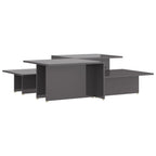 vidaXL Couchtische 2 Stk. Hochglanz-Grau 111,5x50x33 cm Holzwerkstoff