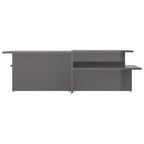 vidaXL Couchtische 2 Stk. Hochglanz-Grau 111,5x50x33 cm Holzwerkstoff