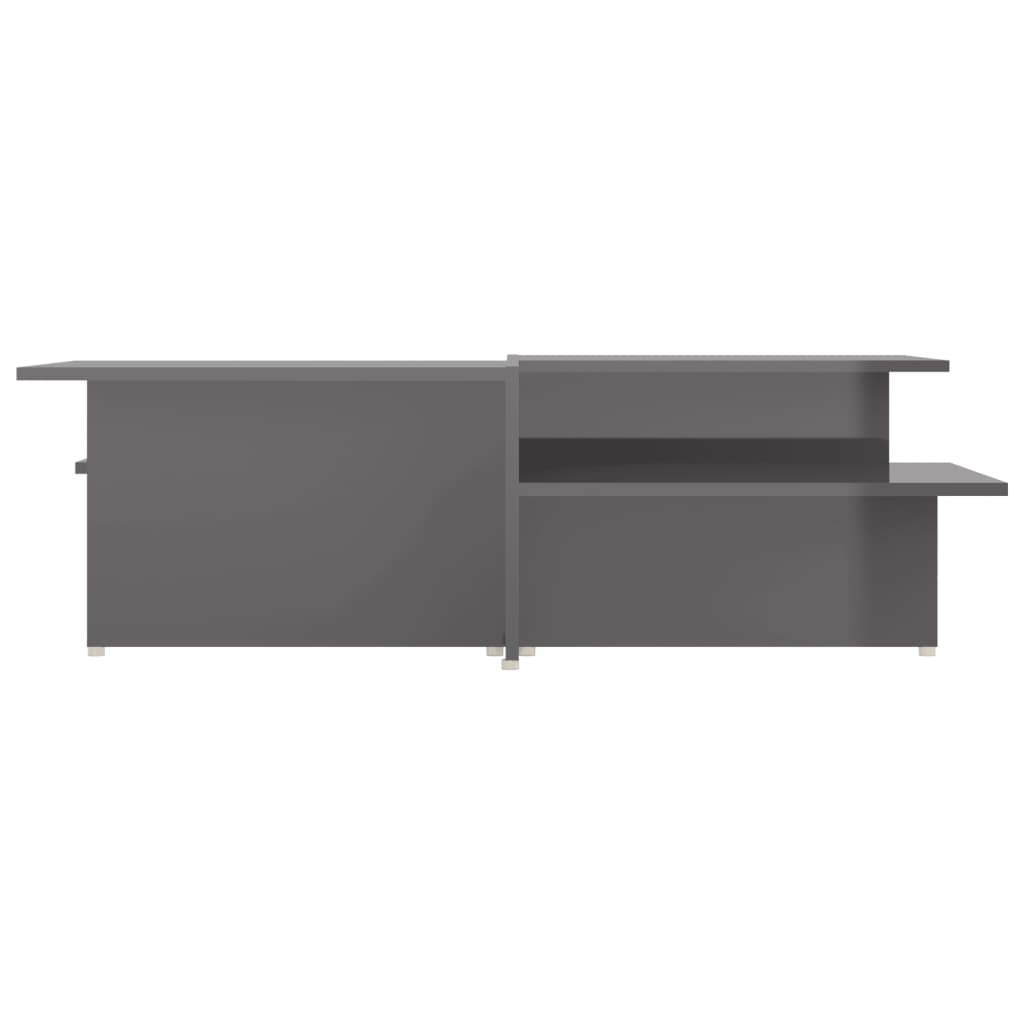 vidaXL Couchtische 2 Stk. Hochglanz-Grau 111,5x50x33 cm Holzwerkstoff