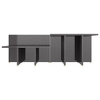 vidaXL Couchtische 2 Stk. Hochglanz-Grau 111,5x50x33 cm Holzwerkstoff