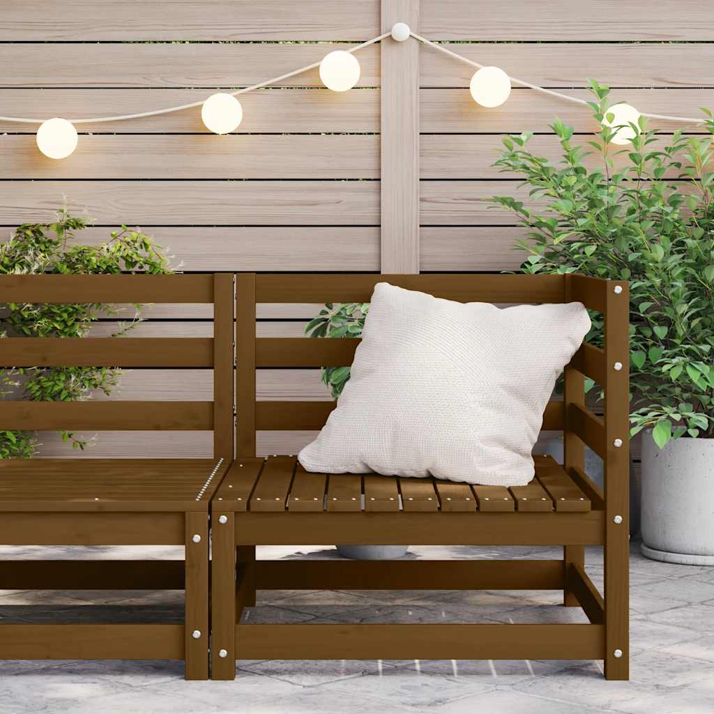 vidaXL Garten-Ecksofa Honigbraun Massivholz Kiefer