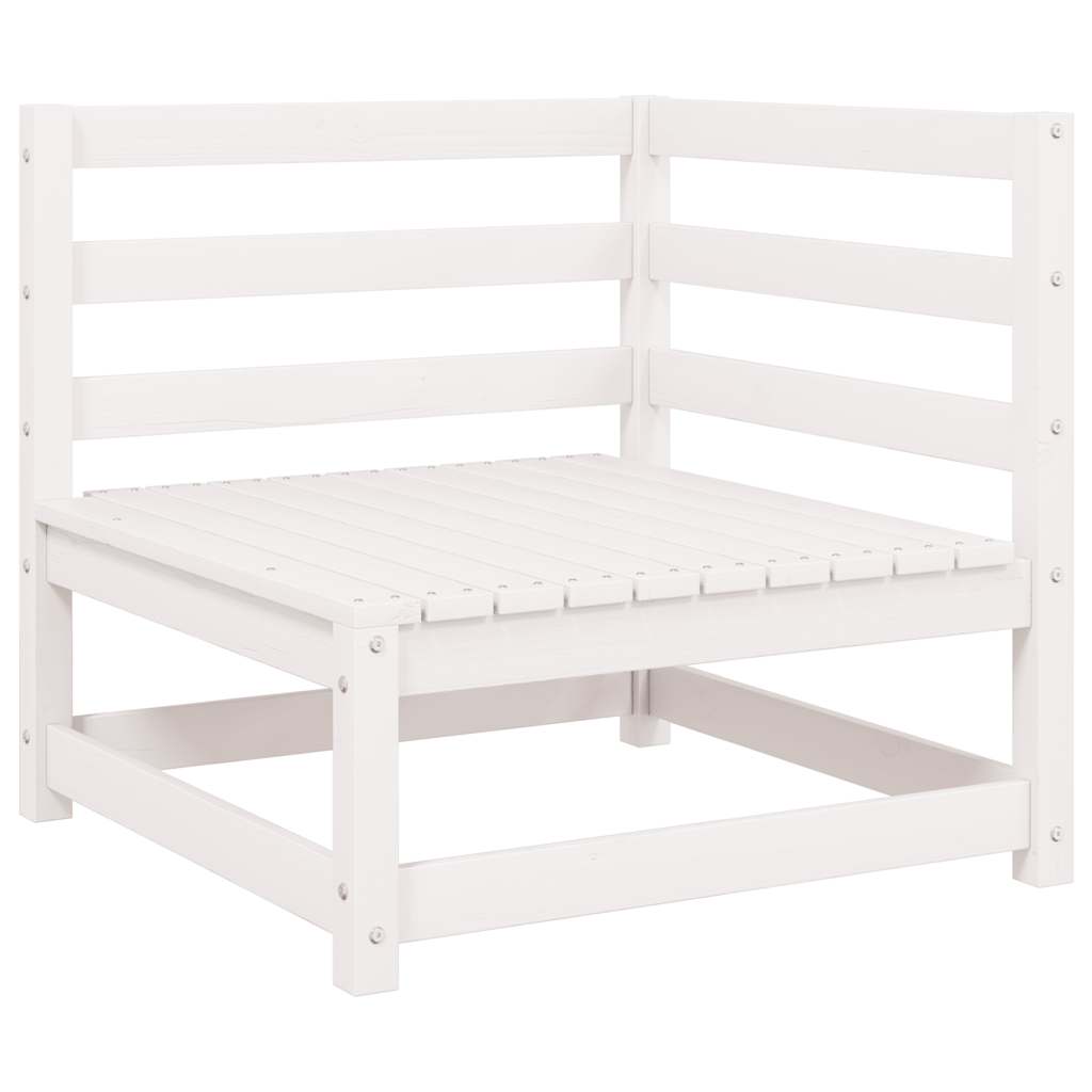 vidaXL Garten-Ecksofas 2 Stk. Weiß Kiefer Massivholz