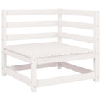 vidaXL Garten-Ecksofas 2 Stk. Weiß Kiefer Massivholz
