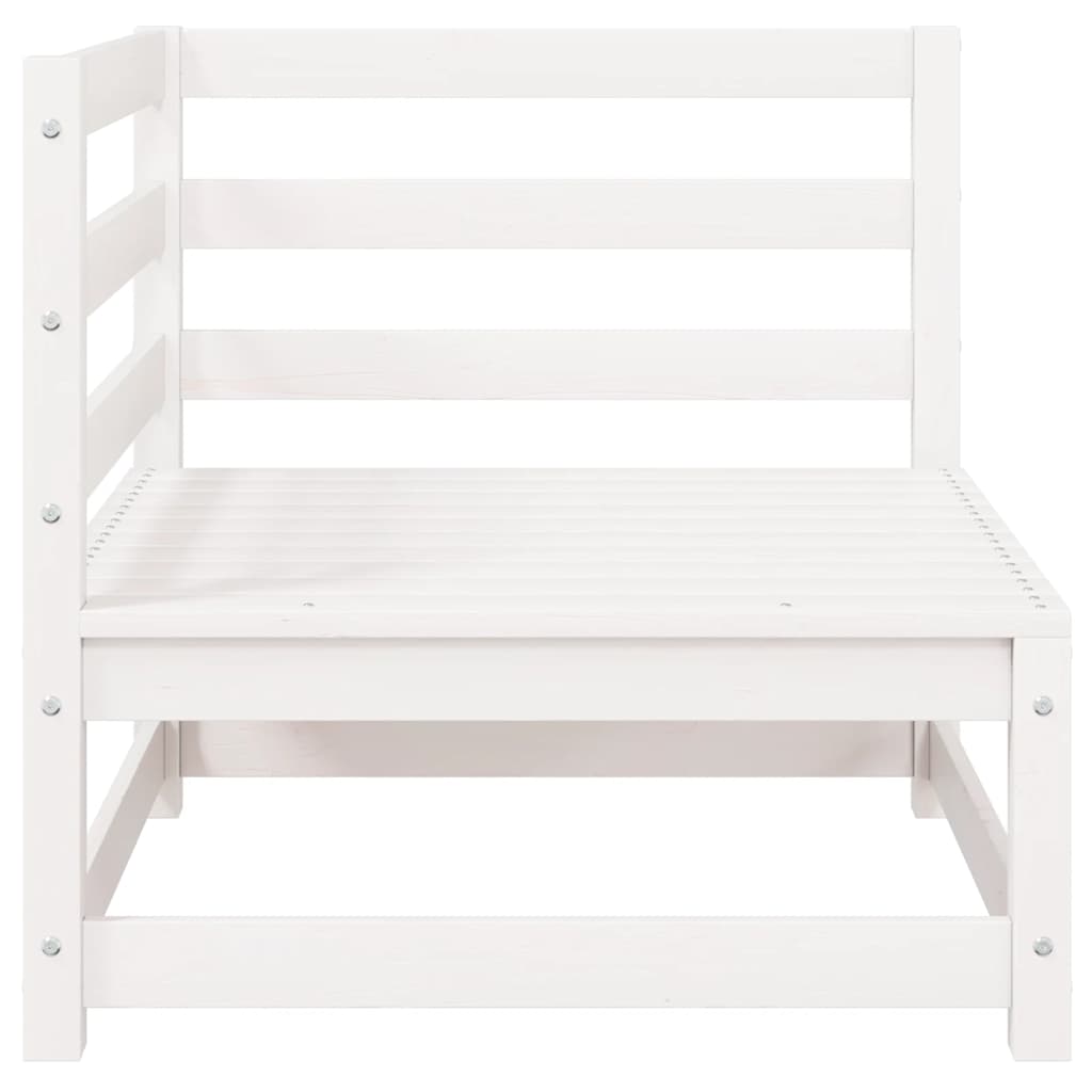 vidaXL Garten-Ecksofas 2 Stk. Weiß Kiefer Massivholz