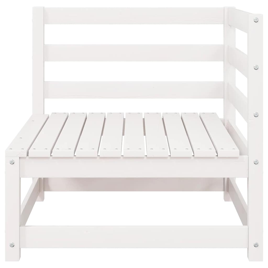 vidaXL Garten-Ecksofas 2 Stk. Weiß Kiefer Massivholz