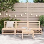vidaXL Garten-Mittelsofas 3 Stk. Massivholz Kiefer