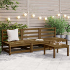 vidaXL Garten-Mittelsofas 3 Stk. Honigbraun Massivholz Kiefer
