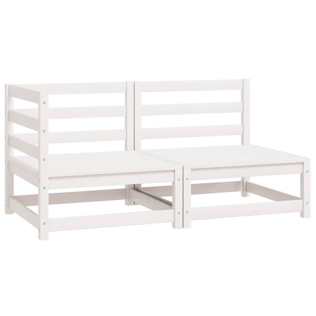 vidaXL 2-tlg. Garten-Lounge-Set Weiß Kiefer Massivholz