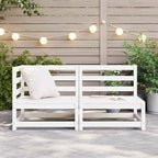 vidaXL 2-tlg. Garten-Lounge-Set Weiß Kiefer Massivholz