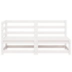 vidaXL 2-tlg. Garten-Lounge-Set Weiß Kiefer Massivholz